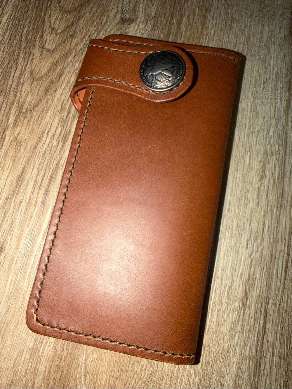 Hand Crafted, Leather Long Wallet - Brown & Black